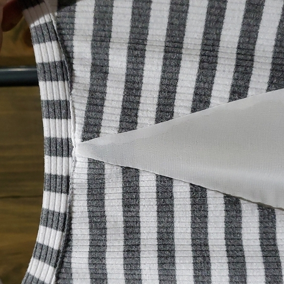 TORRID GRAY WHITE STRIPED TANK TOP PLUS SIZE 2 SHEER - Picture 7 of 7